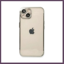 Bezos iPhone 13 Uyumlu Kılıf Lensli Silikon - Gümüş Bhs