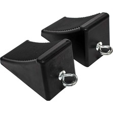 Universal 50011 Delikli Kauçuk Tekerlek Takozu (6-1/2" x 3-3/4" x 4"), 2'li Paket
