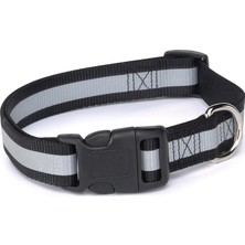 Universal Yansıtıcı Köpek Tasması, 15,24 cm Ila 25,4 cm Boyunlara Uyar, Siyah