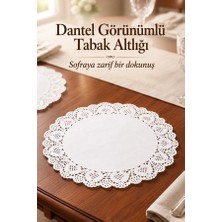 Mucit Home 50 Adet 30 cm Servis Tabak Altlığı Dantel Görünümlü Kağıt Tabak Altlığı