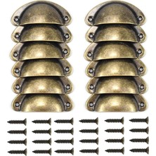 Str Store Xspring Vintage Dolap Kulpu, 12 Adet Dayanıklı ve Sağlam Dolaplar ve Çekmeceler Için Bronz Vintaj Mobilya Kapı Çekmece Kolu, Raflar ve Gardırop Için Vida ile Birlikte