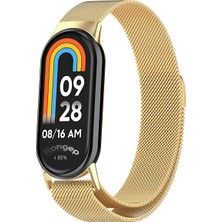 Rongep Xiaomi ile Uyumlu Mi Band 10/9/8 Için Loop Metal Hasırlı Kordon Manyetik Tasarımlı Terletmeye