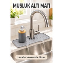 Mucit Home Silikon Musluk Matı – Su Geçirmez Lavabo Kenar Damlatmaz Altlık Düzenleyici Mat