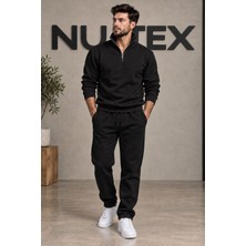 Nuatex 3 Iplik Yarım Fermuarlı Içi Şardonlu Regular Kalıp Alt Üst Eşofman Takımı