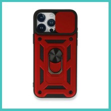 Ny Joy iPhone 15 Pro Uyumlu Kılıf Pars Lens Yüzüklü Silikon - Kırmızı Nyjoybz