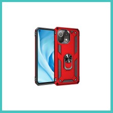 Ny Joy Mi 11 Lite Uyumlu Kılıf Sofya Yüzüklü Silikon Kapak - Kırmızı Nyjoybz