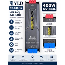 Yld ST-400-12 400W 12V 33.3 A Slim LED Güç Kaynağı