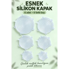 Mucit Home Silikon Kapak 6 Adet Esnek Silikon Kapak 6 Boy Tekrar Kullanılabilir Streç Kapak