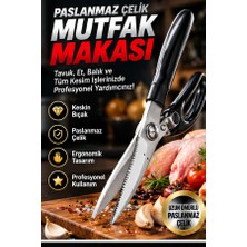 Mucit Home Paslanmaz Çelik Mutfak Makası Tavuk Makası Et Balık Kesici Profesyonel Makas