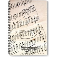 Str Store A4 Nota Defteri 80 Sayfa Spiral Çizgisiz Müzik Defteri 21X29,7 cm Büyük Boy Nota Kitabı Müzik Temalı Kapak Öğrenci ve Profesyonel Kullanım Için Dayanıklı Tel Spiral Defter