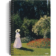 Str Store Claude Monet/woman In The Garden, 1867 | Spiralli Defter 27 | A5 | Çizgili | 100 Sayfa | Okul (Düz)