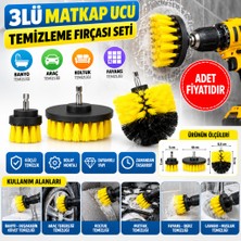 Str Store 3lü Matkap Ucu Banyo Küvet Duşakabin Araba Tekerliği Koltuk Yıkama Temizleme Fırçası Seti