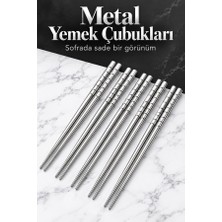 Mucit Home  5'li Paslanmaz Çelik Metal Chopstick