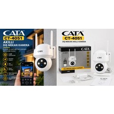Cata CT-4051 3 Mp Akıllı Dış Mekan Wi-Fi Güvenlik Kamerası Gece Görüşlü Beyaz