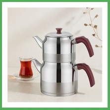 Astraltech Çelik Çaydanlık Seti Aile Boy 1.5l + 3l Kendinden Süzgeçli Bezoss