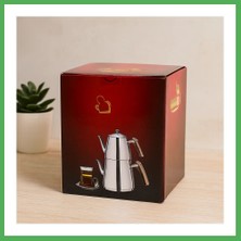 Astraltech Mini Çelik Çaydanlık Seti (0.9l + 1.5l) Kendinden Süzgeçli Bezoss