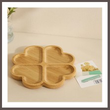 Ecotrend Bambu Yuvarlak 4 Bölmeli Sunum Tepsisi 21X1.4 cm (36'lı Paket) ECO123