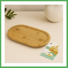 Astraltech Ahşap Bambu Oval Mini Servis Tepsisi 25 x 14 x 1.4 cm Bezoss