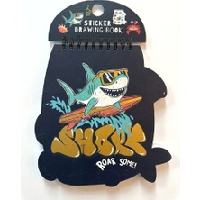 Latte Stickerlı Resim Defteri Küçük Boy Köpekbalığı Temalı Füme