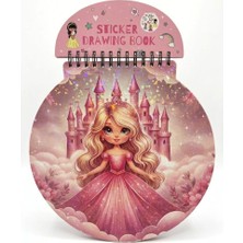 Latte Stickerlı Resim Defteri Büyük Boy Prenses Temalı Pembe