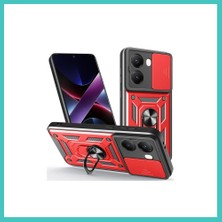 Ny Joy Poco X7 Pro Uyumlu Kılıf Pars Lens Yüzüklü Silikon - Kırmızı Nyjoybz