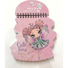 Latte Stickerlı Resim Defteri Küçük Boy Peri Temalı Pembe