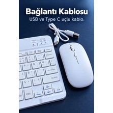 Techora Sale Beyaz Klavye Mouse Seti USB Alıcılı Kablosuz Bağlantı