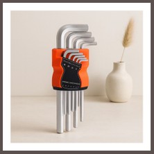 Ecotrend 9 Parça Krom Uzun Düz Alyan Anahtar Seti (M2) ECO123