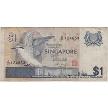 Banknoting Singapur 1 Dolar 1976 Kara Enseli Sumru Kuşu Temalı. Pick 9.1 Çok Temiz.