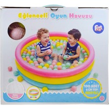 Erdem Er Fun Play 85CM Havuz Üç Renkli Içinde 100 Adet 6cm Toplu 520 1 Adet