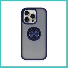 Ny Joy iPhone 16 Pro Uyumlu Kılıf Montreal Yüzüklü Silikon Kapak - Lacivert Nyjoybz