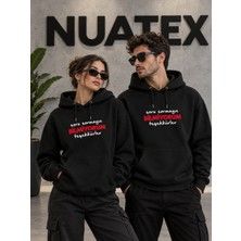 Nuatex Baskılı 3 Iplik Şardonlu Regular Kalıp Kapüşonlu Kanguru Cepli Sweatshirt