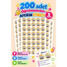 Metranya Öğretmenler Için Aferin Motivasyon Sticker Seti, 200 Adet, Öğrenci Motivasyon Etiketi, Öğretmen Okul Etiketi, Başarı Yıldız Aferin Sticker Konsept Seti Ilkokul Ödev Ödül Çıkartmaları Karne Okul Öncesi