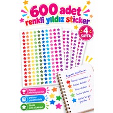 Metranya 600 Adet Renkli Yıldız Sticker Seti, Öğrenci Motivasyon Etiketi, Öğretmenler Için Okul Etiketi, Karne Hediyesi Başarı Yıldız Aferin Sticker Konsept Seti, Okul Öncesi Ilkokul Anaokulu Ödül Çıkartması