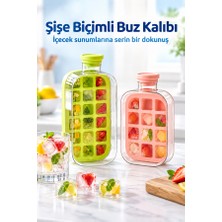 Mucit Home 1000 ml Buz Kalıbı Pipetli Matara Soğuk Içecek Şişesi Buzluklu Suluk