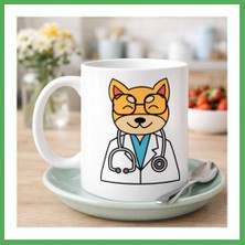 Astraltech Doktor Kedi Tasarımlı Porselen Kupa Model 174 – Sevimli Veteriner / Doktor Kedi Kahve Kupası – Kedi Severlere ve Sağlık Çalışanlarına Hediye Bezoss