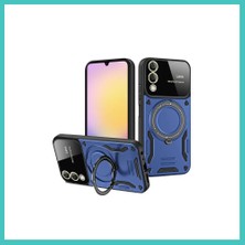 Ny Joy Samsung Galaxy S25 Uyumlu Edge Kılıf Joy Lens Standlı Kapak - Lacivert Nyjoybz