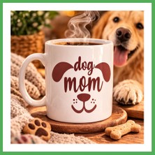 Astraltech Dog Mom Kupa Model 185 – Köpek Annesi Temalı Porselen Kahve Kupası – Köpek Severlere Hediye Kupa Bezoss