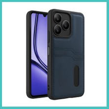 Ny Joy Realme Note 50 4g Uyumlu Kılıf Sara Kartvizitli Deri Kılıf - Lacivert Nyjoybz
