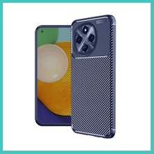 Ny Joy Tecno Spark 30 Pro Uyumlu Kılıf Auto Focus Karbon Kapak - Lacivert Nyjoybz