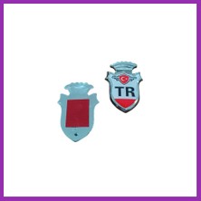 Salmore Tr Yazılı Türk Bayraklı Arma Damla Etiket Kırmızı 2'li Bty
