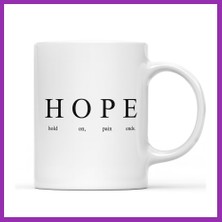 Salmore Hope Yazılı Minimalist Tasarım Kupa Model 233 Motivasyon Temalı Seramik Kahve Kupası Bty