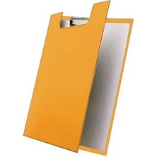 Happy Trend Kapaklı A5 Küçük Boy 1 Adet Renkli Kapaklı Sekreterlik Klipsli Metal Mekanizmalı 80 Yaprak Kapasiteli Ofis Turuncu