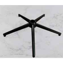 Happy Trend 5 Kollu Siyah Metal Yıldız Mobilya Ayağı Tabanı, Çap 64 Cm,ofis Sandalyesi Yedek Parçası, Döner Sandalye Ayak Tabanı