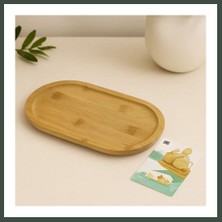 Bezos Ahşap Bambu Oval Mini Servis Tepsisi 25 x 14 x 1.4 cm Nhr