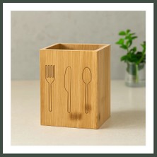 Bezos Ahşap Bambu Kaşıklık Organizer 9x9 cm Nhr