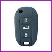 Bezos Peugeot 301 308 Katlanır Anahtar Uyumlu Silikon Oto Anahtar Kumanda Kabı Kılıf Siyah BEZ10