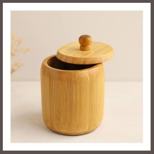 Ecotrend Ahşap Bambu Kapaklı Şekerlik 9 cm ECO123
