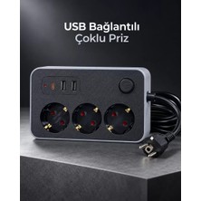 Midas Toptan Home Çalışma Alanlarına Uygun Anahtarlı USB ve Type C Şarj Çıkışlı Kablolu Çoklu Priz