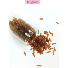 Bin1çeşit Uzun Boru Kesme Boncuk Çap 2mm Uzunluk 10 mm - 60 Gram - Şeffaf Kahverengi - BNC285